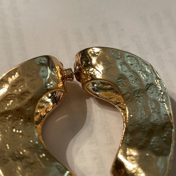 Zara Gold Irregular Front And Back Hoop - Picture 8 of 15